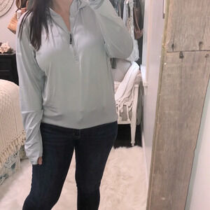 Habit size medium blue grey solar factor hooded pullover athletic top